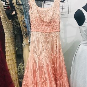 Beautiful gown evening dress in peach blush size 8